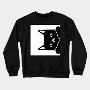 Black cat from right side Crewneck Sweatshirt